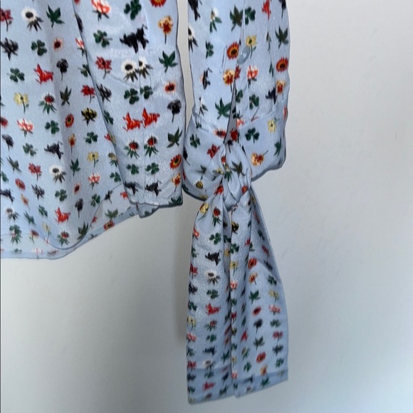 Equipment Femme Floral Garden Silk Tie Cuff Blouse - Picture 6 of 11